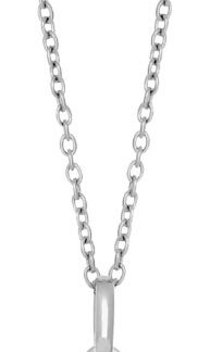 Silverhalsband med rosa emaljerat silverhjärta, 38cm