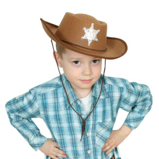 Sheriffhatt, brun barn